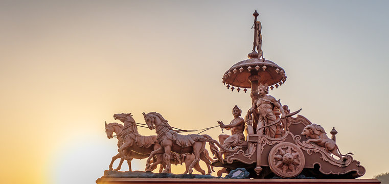 Krishna and Arjuna on the chariot